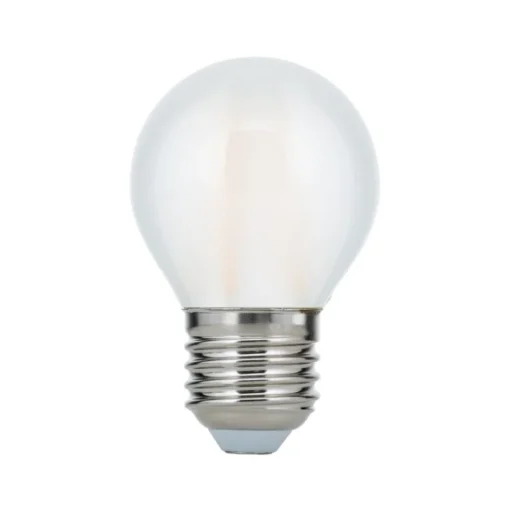 LED lamp, E27 G45, mat, 6W, 827, 720 lm, dimbaar