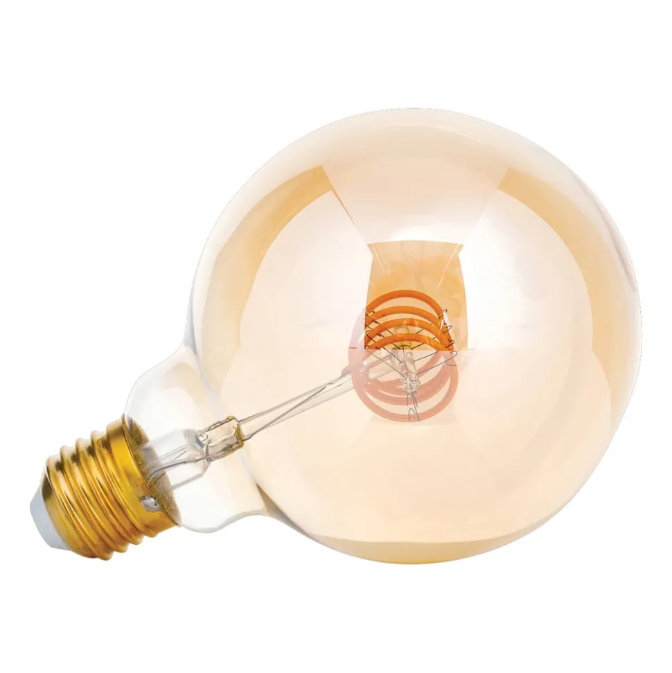 LED lamp E27 G95 4W amber 2.200K dimbaar