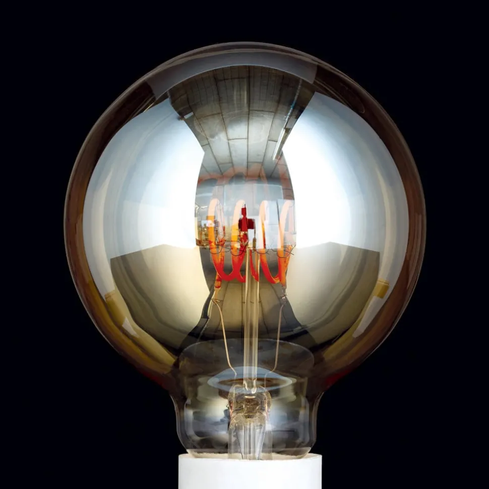 LED lamp E27 G95 4W amber 2.200K dimbaar