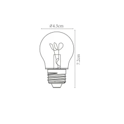 LED lamp E27 G45 3W amber 2.200K dimbaar