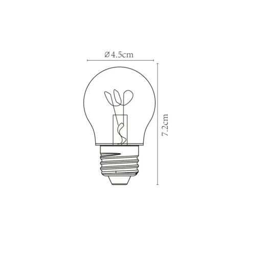 LED lamp E27 G45 3W amber 2.200K dimbaar