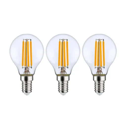 LED lamp E14 P45, 4W, helder, 2.700K, dimbaar, set van 3