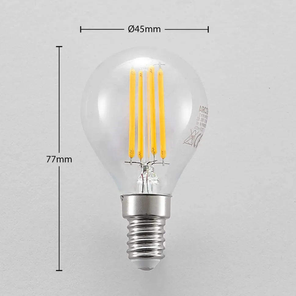 LED lamp E14 P45, 4W, helder, 2.700K, dimbaar, set van 3