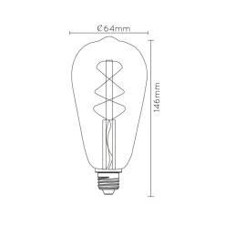 LED lamp E27 ST64 4W 2.200K amber met sensor