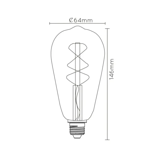 LED lamp E27 ST64 4W 2.200K amber met sensor