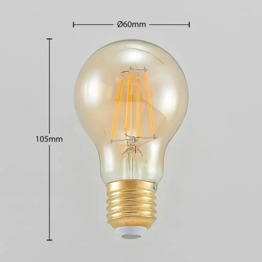 LED lamp E27 6,5W 825 amber 3-Step-dimmer 2/set