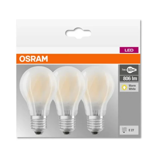 LED lamp E27 7W, 806 lumen, set van 3