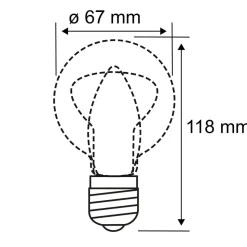 LED lamp E27 11,5W filament 2.700 K, helder