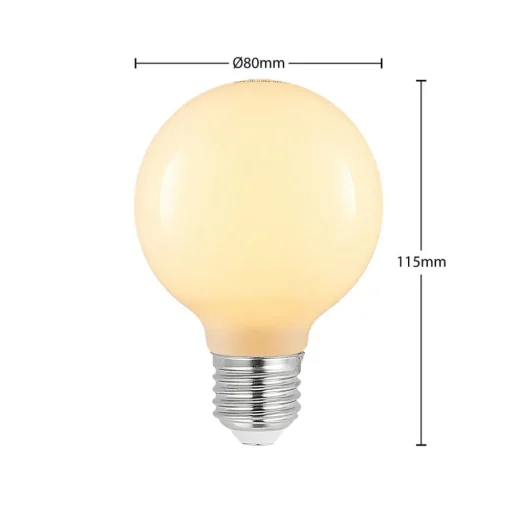LED lamp E27 4W G80 2.700K dimbaar opaal 3 per set