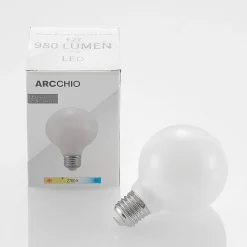 LED lamp E27 8W G80 2.700K dimbaar, opaal, set van 3