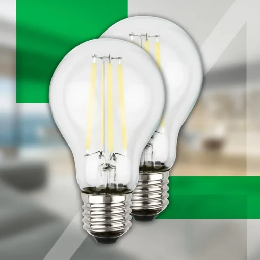 LED lamp E27 5W helder 3000K 1055 lm EEK A 2er