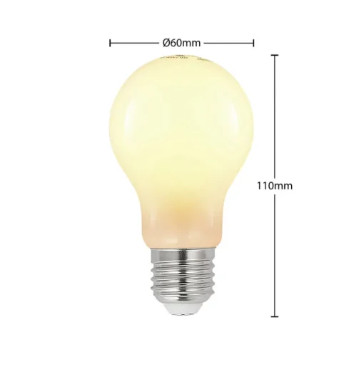 LED lamp E27 4W 2.700K dimbaar, opaal 2 per set