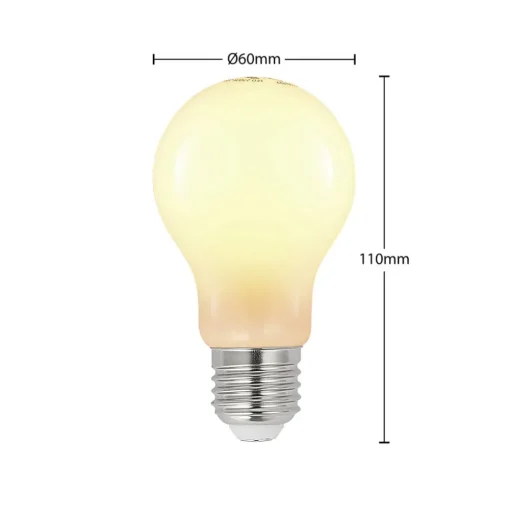 LED lamp E27 8W 2.700K dimbaar opaal 2 per set