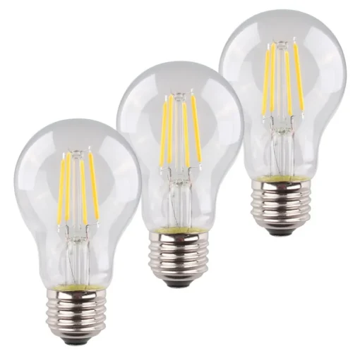 LED lamp E27 4W 2.700K filament 3 per set, 470lm