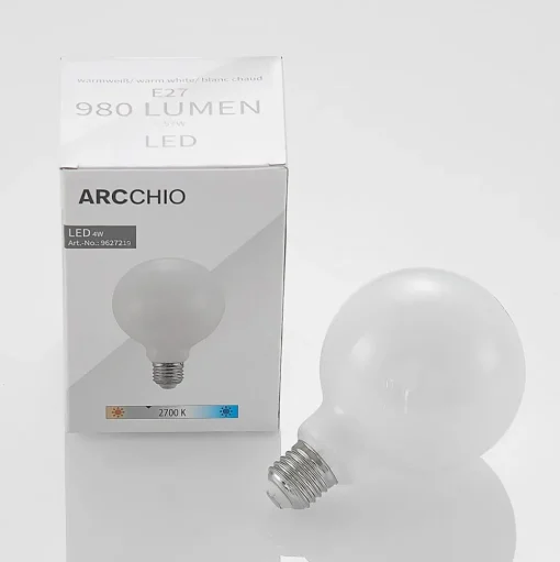 LED lamp E27 8W 2.700K G95 bol dimbaar opaal per 3