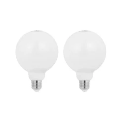 LED lamp E27 8W 2.700K G95 bol dimbaar opaal per 2