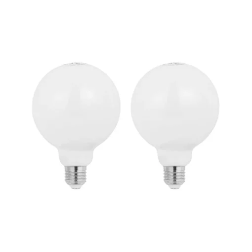 LED lamp E27 8W 2.700K G95 bol dimbaar opaal per 2