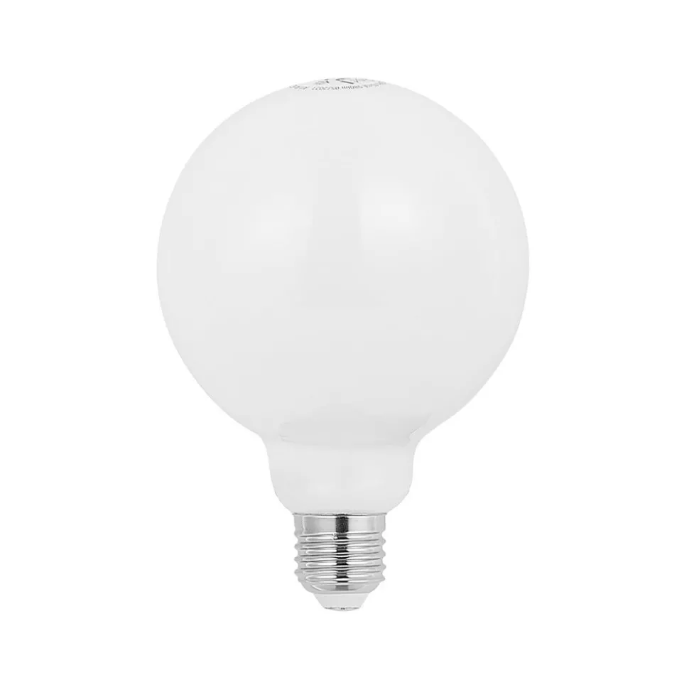 LED lamp E27 8W 2.700K G95 bol dimbaar opaal per 2