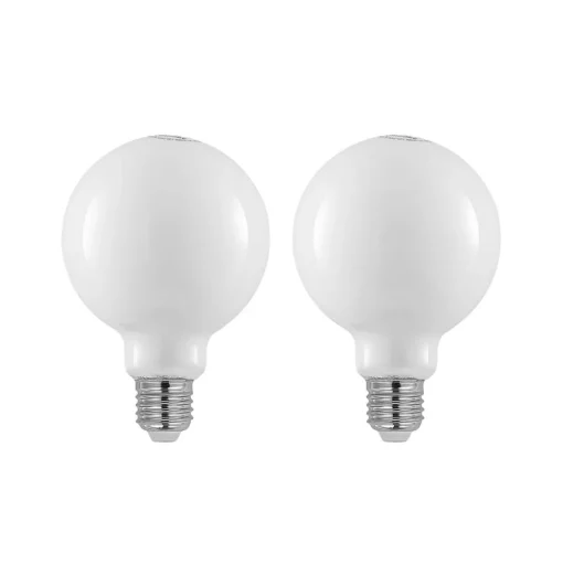 LED lamp E27 4W 2.700K G95 bol dimbaar opaal per 2