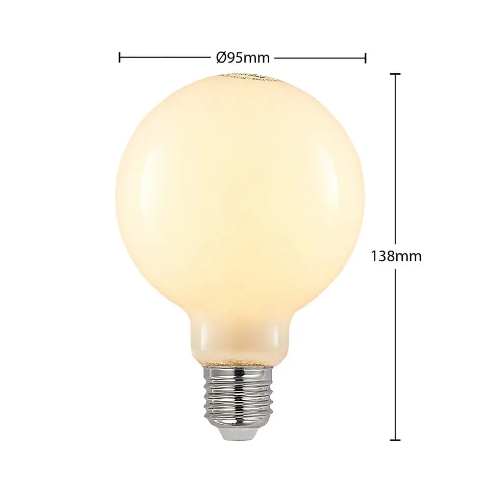 LED lamp E27 4W 2.700K G95 bol dimbaar opaal per 2