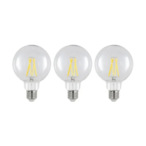 LED lamp E27 8W 2.700K G95 bol helder 3 per set