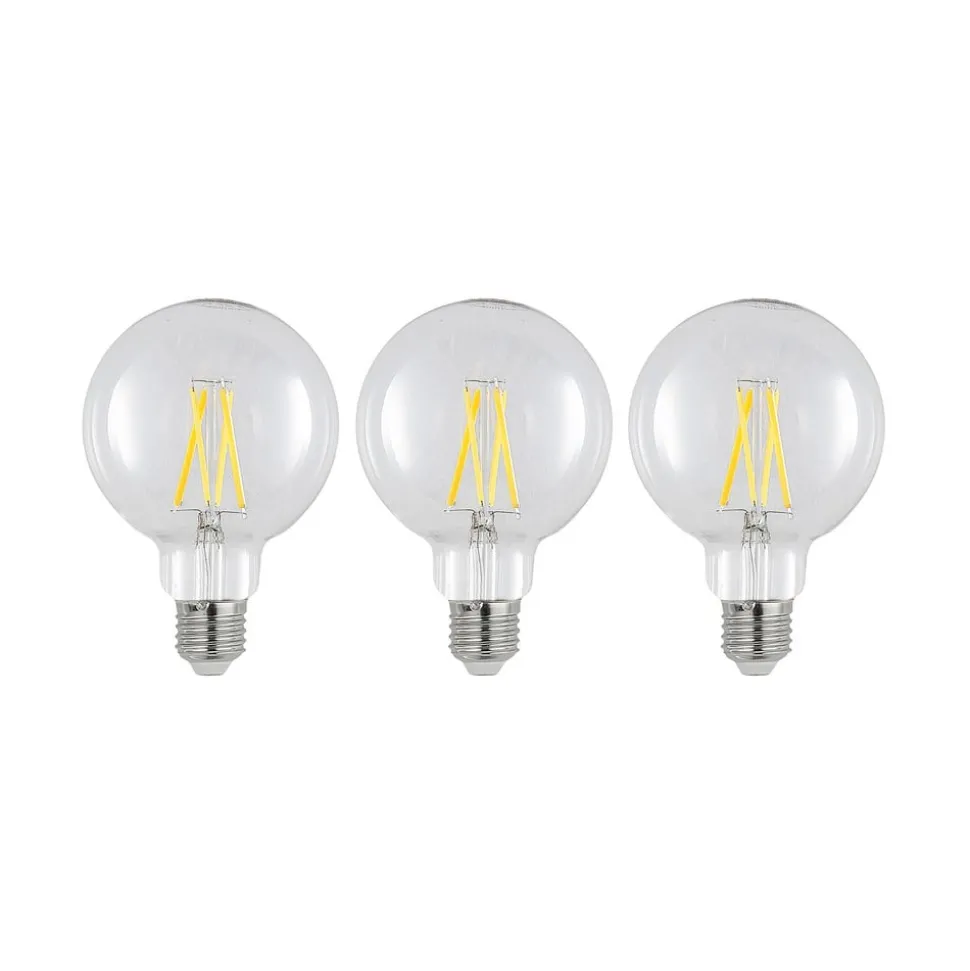 LED lamp E27 8W 2.700K G95 bol helder 3 per set