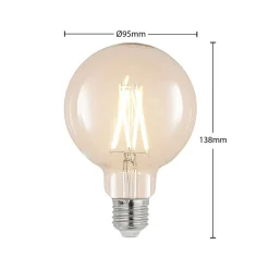 LED lamp E27 8W 2.700K G95 bol helder 3 per set