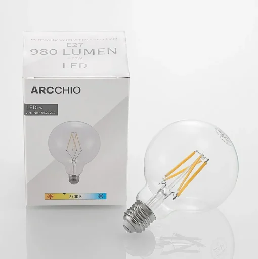 LED lamp E27 8W 2.700K G95 bol helder 3 per set