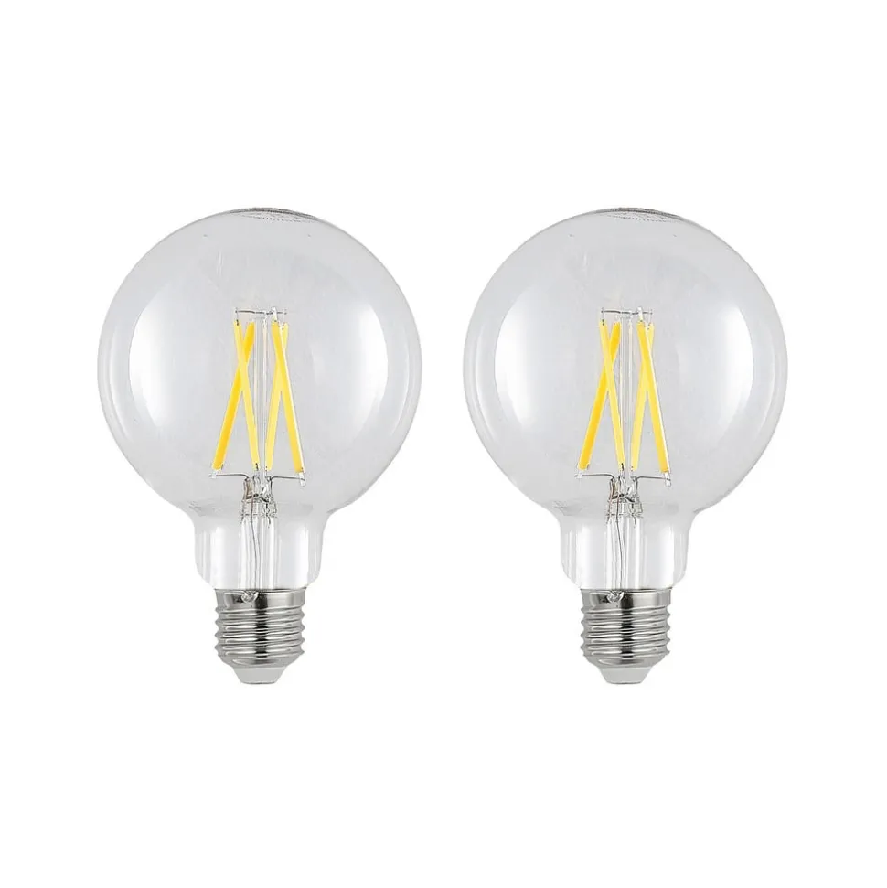 LED lamp E27 8W 2.700K G95 bol helder 2 per set