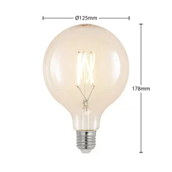 LED lamp E27 8W 2.700K G125 bollamp filament