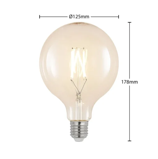 LED lamp E27 8W 2.700K G125 bollamp filament