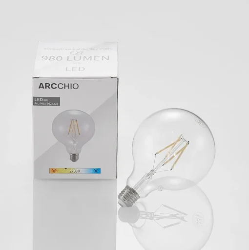 LED lamp E27 8W 2.700K G125 bollamp filament