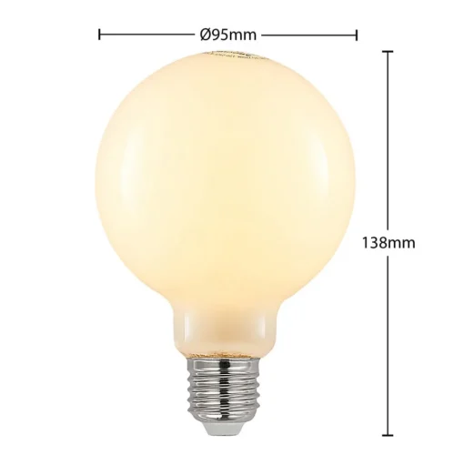 LED lamp E27 4W 2.700K G95 bollamp dimbaar, opaal