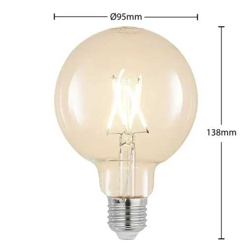 LED lamp E27 4W 2.700K G95 bollamp filament