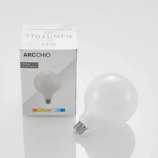 LED lamp E27 6W 2.700K G125 bollamp dimbaar, opaal