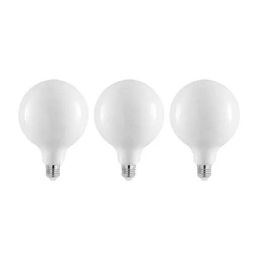 LED lamp E27 8W 2.700K G125 dimbaar opaal 3/set