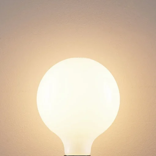 LED lamp E27 8W 2.700K G125 dimbaar opaal 2/set