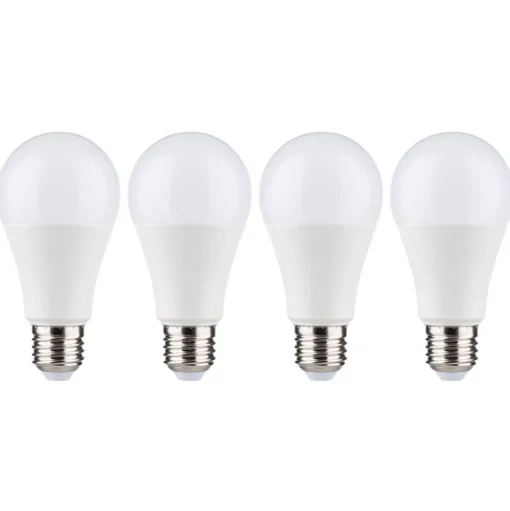 LED lamp E27 12W 2.700K opaal in 4 per pak