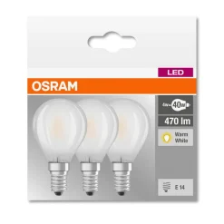 LED lamp E14 4W, warmwit, 470 lumen, set van 3