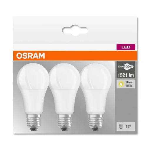 LED lamp E27 14W, warmwit, set van 3