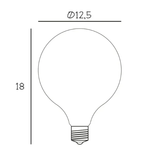 LED lamp Globe, E27, Ø 12,5 cm, mat, 5 W, 2.200 K