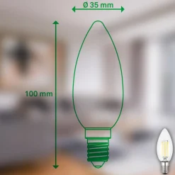 LED lamp kaars E14 4W helder 3000K 840 lm EEK A 2er
