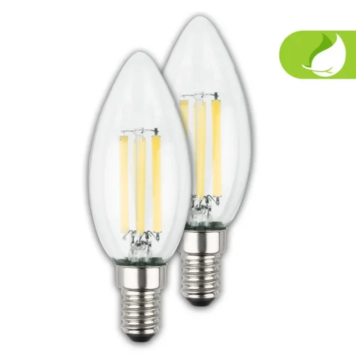 LED lamp kaars E14 4W helder 3000K 840 lm EEK A 2er