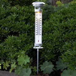 LED lamp op zonne-en Celsius, buitenthermometer