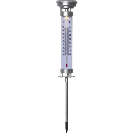 LED lamp op zonne-en Celsius, buitenthermometer