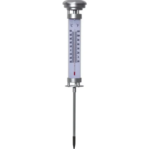 LED lamp op zonne-en Celsius, buitenthermometer
