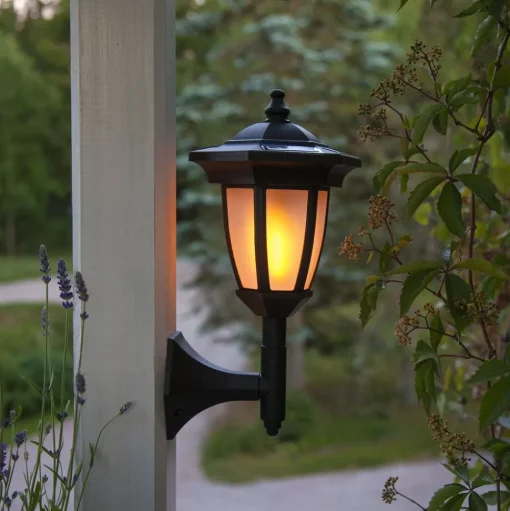 LED lamp op zonne-en Flame, 4 in 1, zwart