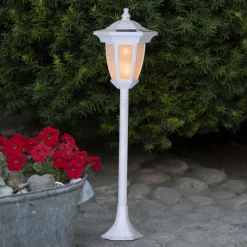 LED lamp op zonne-en Flame, 4 in 1, wit