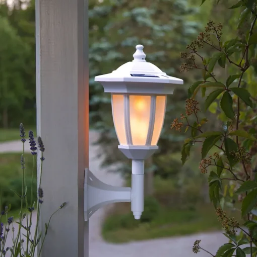 LED lamp op zonne-en Flame, 4 in 1, wit