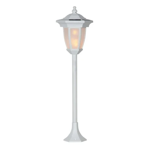 LED lamp op zonne-en Flame, 4 in 1, wit